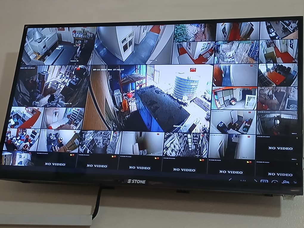 Live multi-camera surveillance monitor installed for security operations